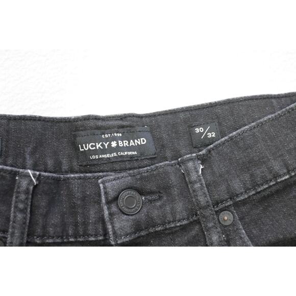 Lucky Brand 105 Slim Taper Stretch Zip Fly Black Denim Jeans Mens Sz 30 x 32 - Picture 6 of 9
